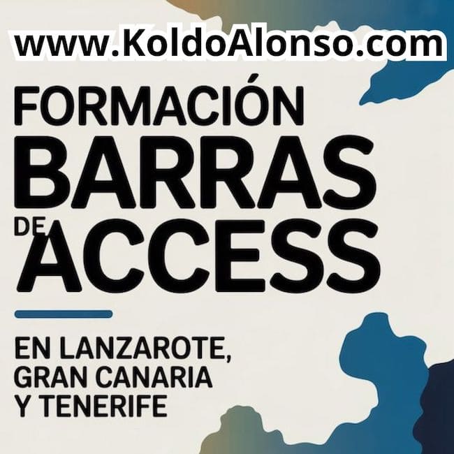 Formacion Internacional BARRAS de Access en TENERIFE, LANZAROTE y GRAN CANARIA con Koldo Alonso NOVIEMBRE y DICIEMBRE 2025